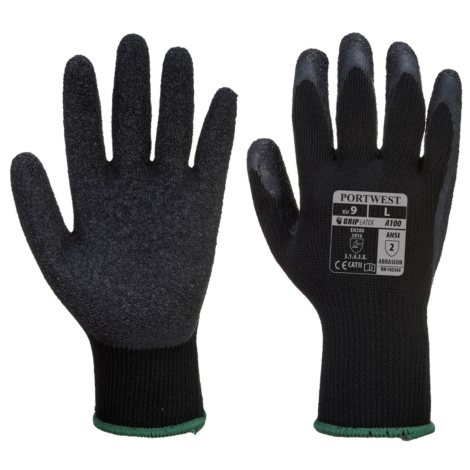 Latex Grip Glove Black XL